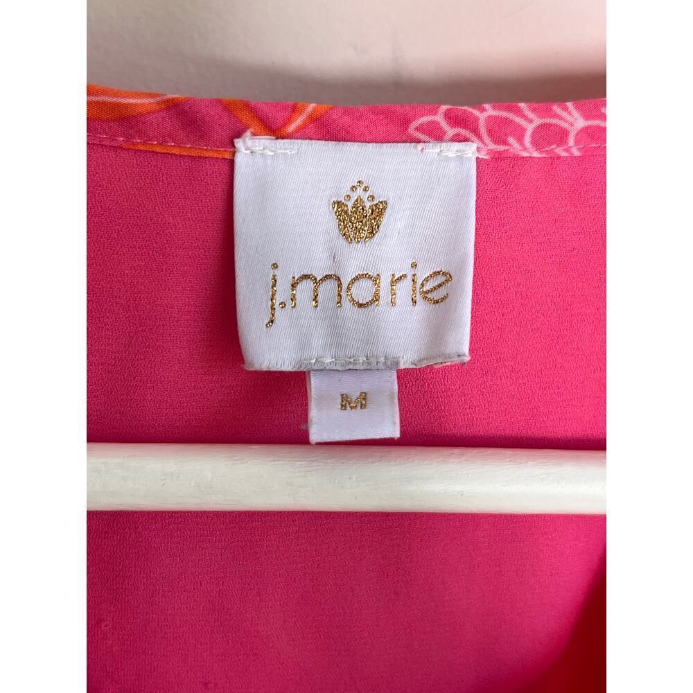 J. Marie The Maeve Short Sleeve Tie Neck Tiered Mini Sundress Pink Womens Size M - Picture 6 of 11